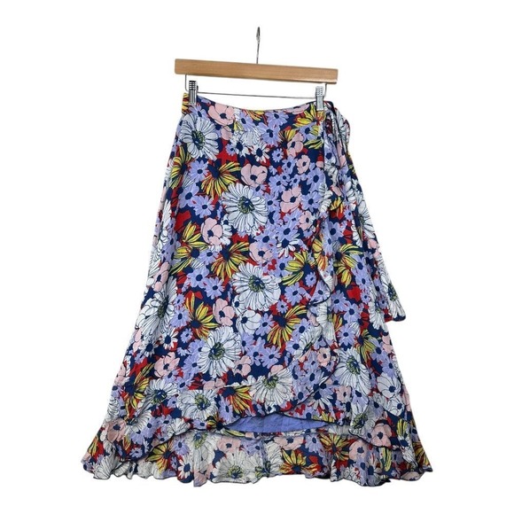 Anthropologie‎ Maeve Floral Print Sybil Wrap Skirt size XS Multicolor - Picture 1 of 6